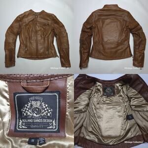 Roland Sands Maven CE Womens Motorcycle Racing Armor Leather Jacket Size M